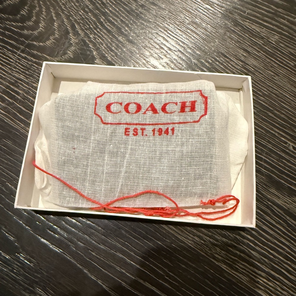 Coach Black Card Case with Glossy Accent - Picture 7 of 8